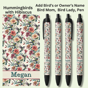 Name hinzufügen, Hummingbirds mit Hibiskus-Blume Kugelschreiber