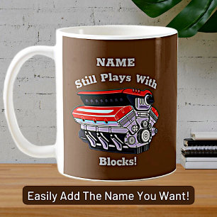Name hinzufügen, immer noch mit Blöcken spielen, M Kaffeetasse