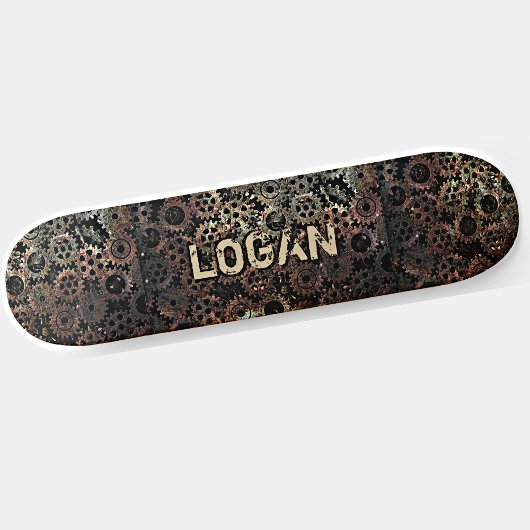 Name hinzufügen, Initial Brown Rusty Metal Look Ge Skateboard