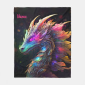 Name hinzufügen, Iridescent Dragon Fleecedecke (Vorderseite)