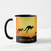 Name hinzufügen Kangaroos bei Sunset Dusk Gold auf Tasse (Links)