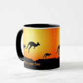 Name hinzufügen Kangaroos bei Sunset Dusk Gold auf Tasse (Vorderseite Links)