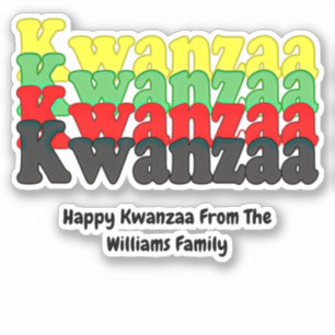 Name hinzufügen, Kwanzaa gestrichelte Wörter, Kiss Aufkleber