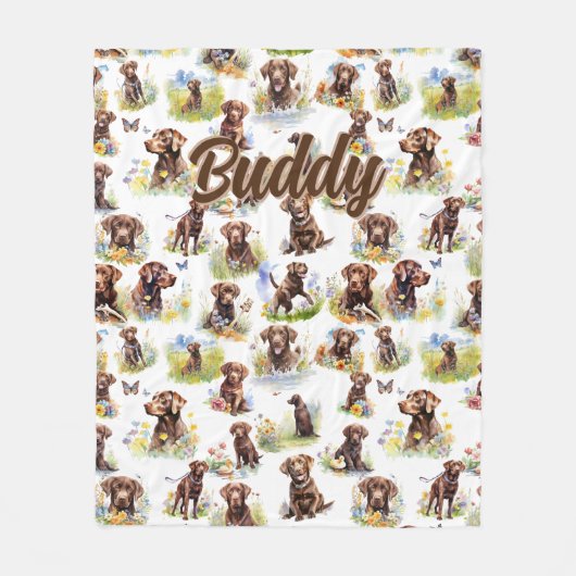 Name hinzufügen, Labrador Retriever Dog Fleecedecke (Vorderseite)