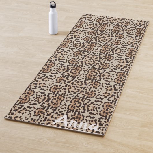 Name hinzufügen. Leopard-Stil Print. Yogamatte (Beispiel)