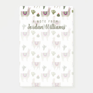 Name hinzufügen  Llamarama Collection  Niedliches Post-it Klebezettel