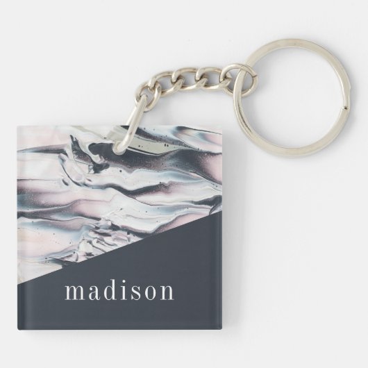 Name hinzufügen| Marmor V Schlüsselanhänger (Rückseite)