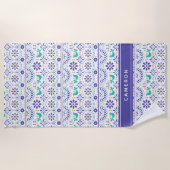 Name hinzufügen| Mexikanisches Vogelzelt Strandtuch (Vorderseite)