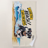 Name hinzufügen, Miniatur Schnauzer Splashing Wave Strandtuch (Vorderseite)