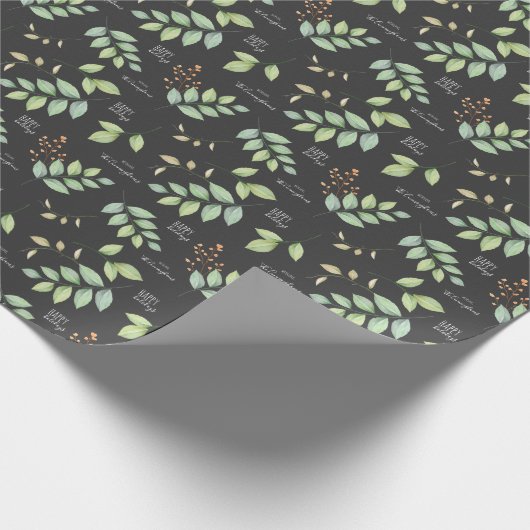 Name hinzufügen| Moderne Aquarelle - Feiertage Geschenkpapier (Ecke)