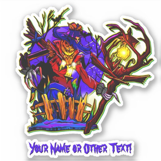 Name hinzufügen, Monster Pumpkin Kopf Höhle mit La Aufkleber (Vorderseite)