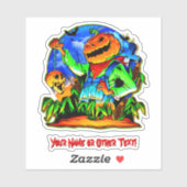 Name hinzufügen, Monster Pumpkin Kopf Skull auf Ke Aufkleber (Blatt)