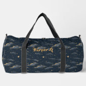 Name hinzufügen, Nachthimmel mit Wolken und Sterne Duffle Bag (Vorderseite)