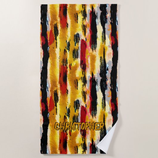 Name hinzufügen, Natürliche Stammbaumbraun Strandtuch (Vorderseite)