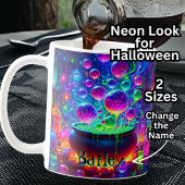 Name hinzufügen, Neon Look Hexen Cauldon & Feuer Kaffeetasse