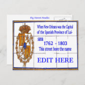 Name hinzufügen: New Orleans Spanish Tile Mural Ca Postkarte (Vorne/Hinten)