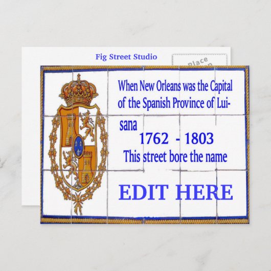 Name hinzufügen: New Orleans Spanish Tile Mural Ca Postkarte (Vorne/Hinten)