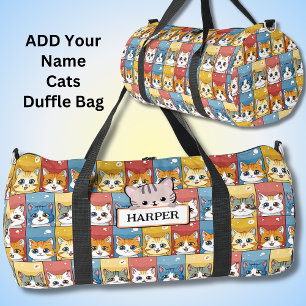 Name hinzufügen, Niedliche Kawaii-Katzen Duffle Bag