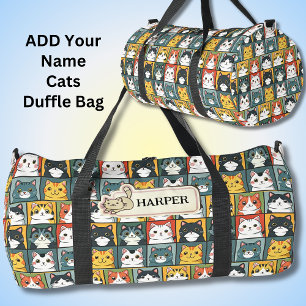 Name hinzufügen, Niedliche Kawaii-Katzen Duffle Bag