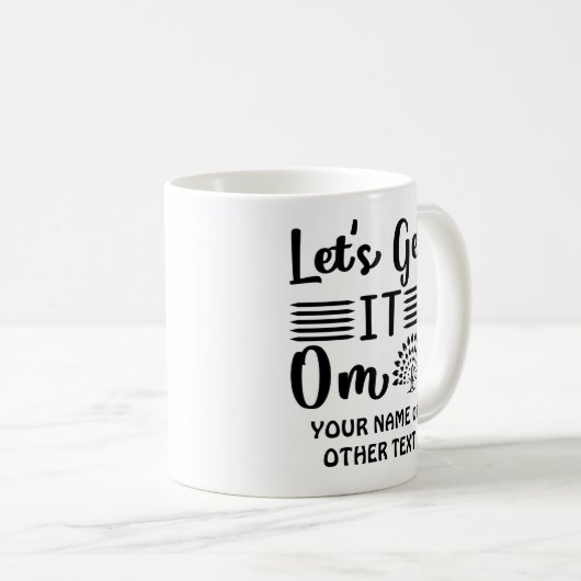 Name hinzufügen oder Text Lasse es zu Yoga Funny Kaffeetasse (VorderseiteRechts)