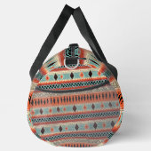 Name hinzufügen, Orange Aqua Brown Geometric Weste Duffle Bag (Rechts)