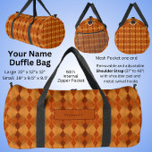 Name hinzufügen, orange braune Herbstsonnenklänge  Duffle Bag