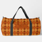 Name hinzufügen, orange braune Herbstsonnenklänge  Duffle Bag (Vorderseite)