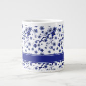 Name hinzufügen| Oriental Sakura Branch Pattern Jumbo-Tasse (Vorderseite)