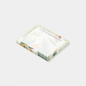 Name hinzufügen| Palm - Blätter mit grünen Vogelar Post-it Klebezettel (angewinkelt)