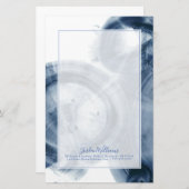 Name hinzufügen| Quasare - Inky Blue Circles Briefpapier (Vorne/Hinten)