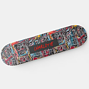 Name hinzufügen, Red Blue Yellow Skateboard
