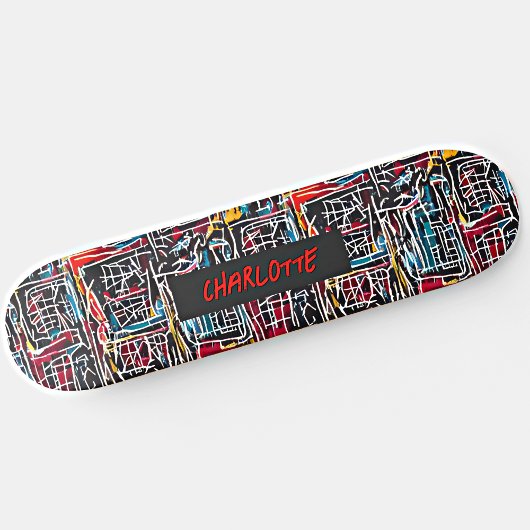 Name hinzufügen, Red Blue Yellow Skateboard