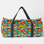 Name hinzufügen, Retro Comic Pop Art Duffle Bag (Vorderseite)