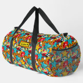 Name hinzufügen, Retro Comic Pop Art Duffle Bag (Rechte Ecke)
