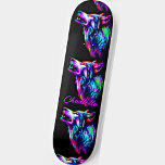 Name hinzufügen, Rosa blauer Neon Wolf Skateboard<br><div class="desc">Fügen Sie Namen oder irgendeinen Text,  Pink Blue Neon Wolf - sehen Sie meinen Laden für viel mehr großartige Designs.</div>
