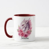 Name hinzufügen, Rosa Drache mit Blume Tasse (Links)