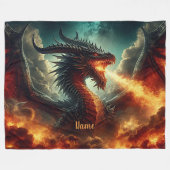 Name hinzufügen, rot orangefarbenes Gelb, Feueratm Fleecedecke (Vorderseite (Horizontal))