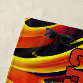 Name hinzufügen, rote Orange Feuer Flammen auf sch Strandtuch (Beispiel)