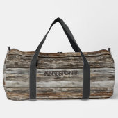 Name hinzufügen, rustikales Holz Duffle Bag (Vorderseite)
