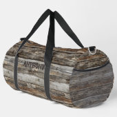 Name hinzufügen, rustikales Holz Duffle Bag (Rechte Ecke)