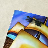 Name hinzufügen, Segelschiff Ocean Sea, Blau Strandtuch (Beispiel)