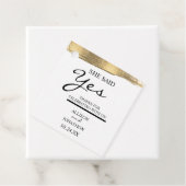 Name hinzufügen Sie sagte Ja Gold Glitzer Verlobun Geschenkanhänger (Beispiel)