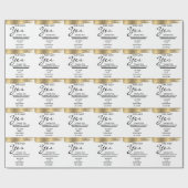 Name hinzufügen Sie sagte Ja Gold Glitzer Verlobun Geschenkpapier (Flach)