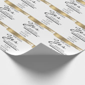 Name hinzufügen Sie sagte Ja Gold Glitzer Verlobun Geschenkpapier (Ecke)