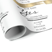 Name hinzufügen Sie sagte Ja Gold Glitzer Verlobun Geschenkpapier (Rolleneckpunkt)