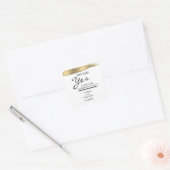 Name hinzufügen Sie sagte Ja Gold Glitzer Verlobun Quadratischer Aufkleber (Umschlag)