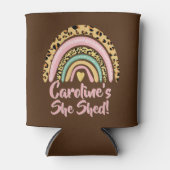 Name hinzufügen Sie Shed Leopard Print Pink Rainbo Dosenkühler (Vorderseite)