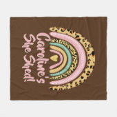 Name hinzufügen Sie Shed Leopard Print Pink Rainbo Fleecedecke (Vorderseite (Horizontal))