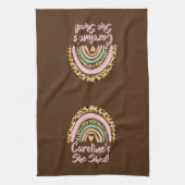 Name hinzufügen Sie Shed Leopard Print Pink Rainbo Geschirrtuch (Vertikal)