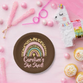 Name hinzufügen Sie Shed Leopard Print Pink Rainbo Pappteller (Party)